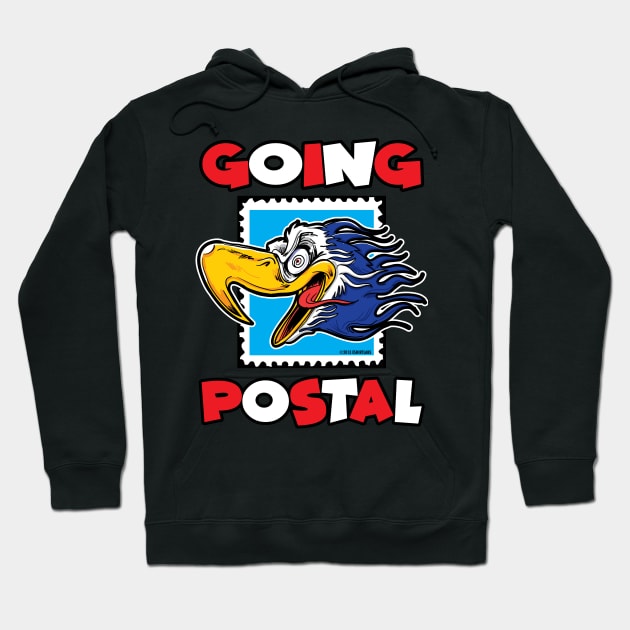 Going Postal Crazy Eagle on a Stamp Hoodie by eShirtLabs
